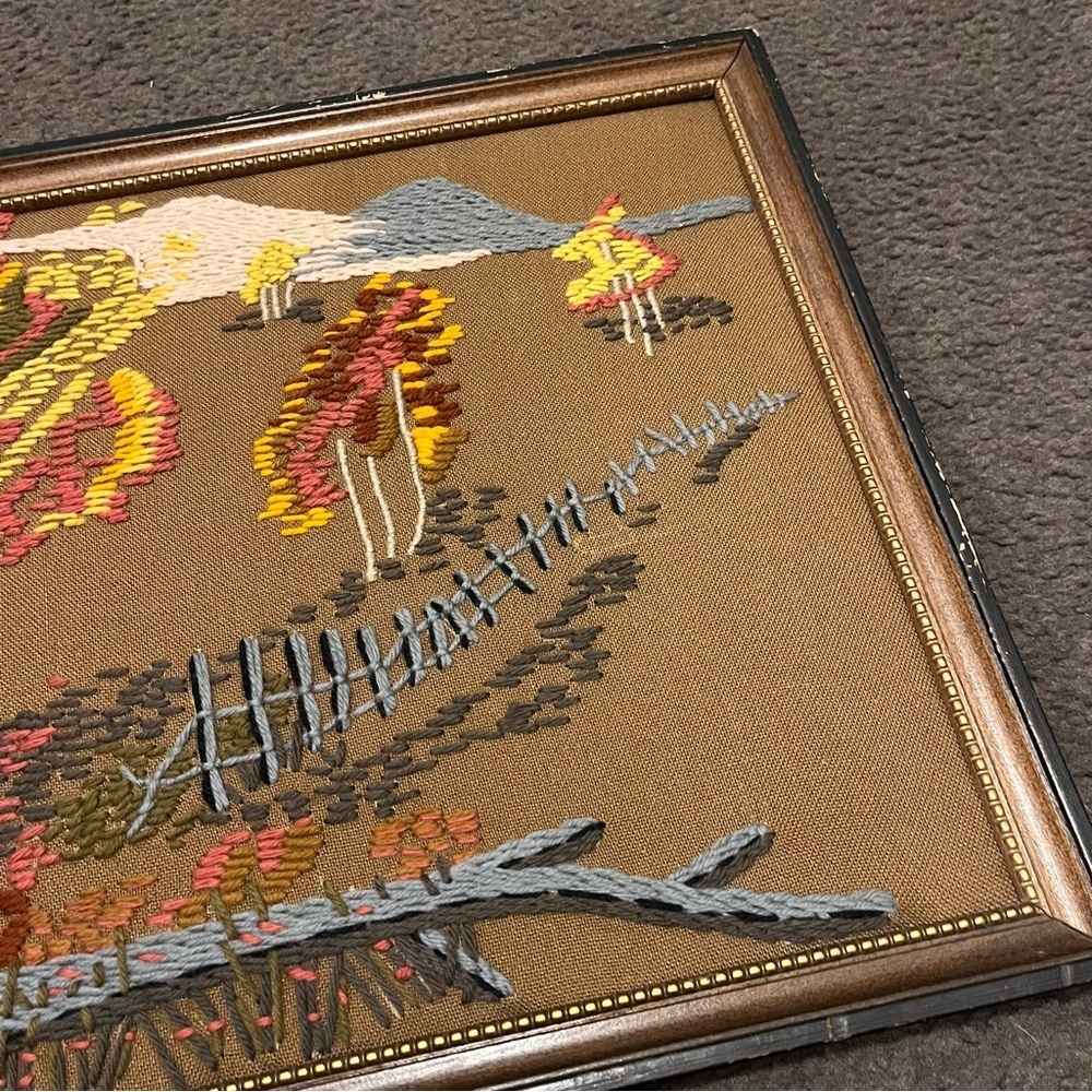 Vintage Embroidery Crewel Outdoor Scenery - Picture 5 of 8